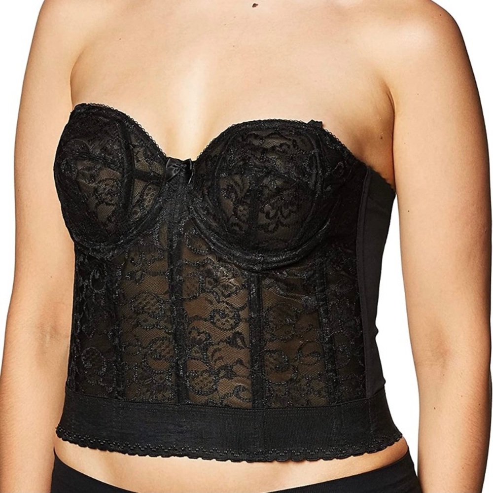 Black 36F Goddess Lace Bustier Bra